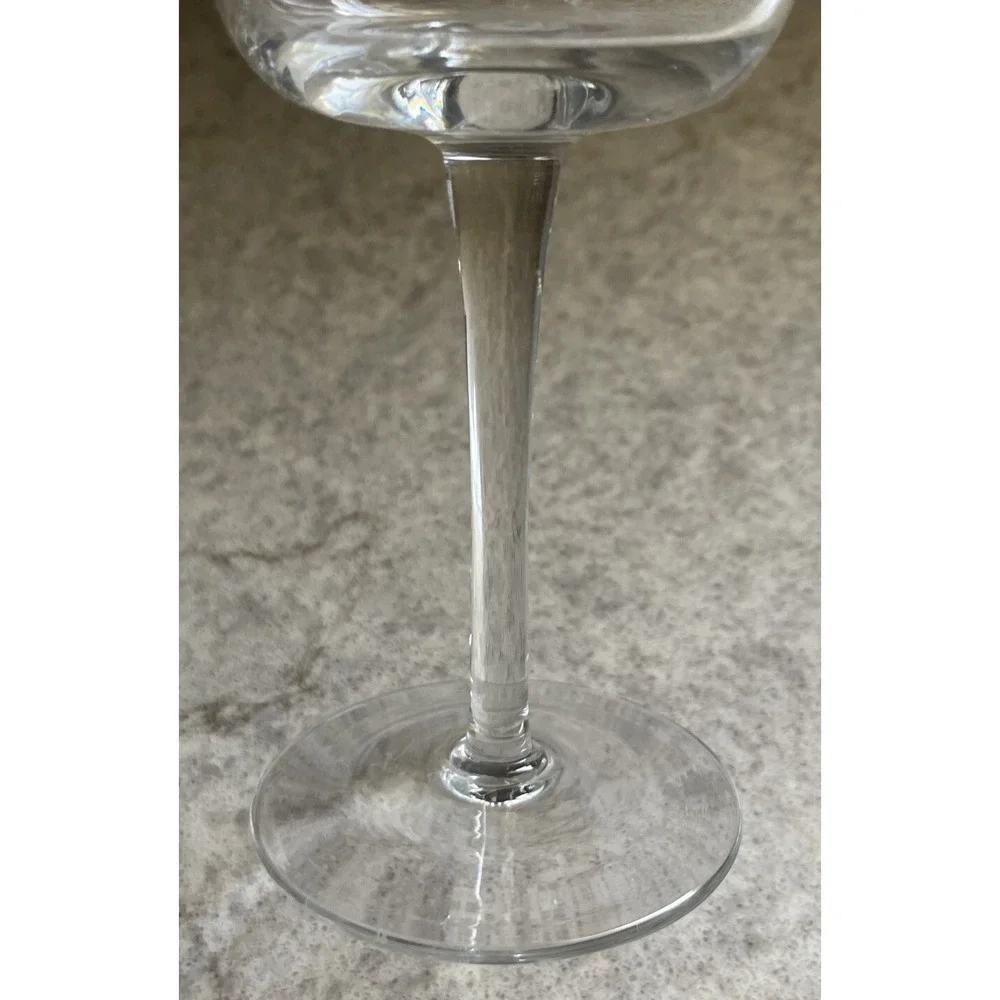 Vintage Etched Frosted Crystal Stemmed Wine Goblet Glass 3